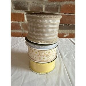 Spring Ribbon Lemon Yellow Daisy Flower Floral Wired Mix Lot Yellow Blue